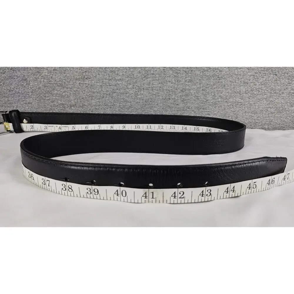VERA PELLE BLACK LEATHER BELT — HANDMADE IN ITALY • CHROME BUCKLE •  STYLE 035/1
